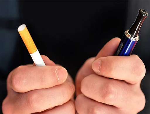 Which is more harmful, e-cigarettes or tobacco?